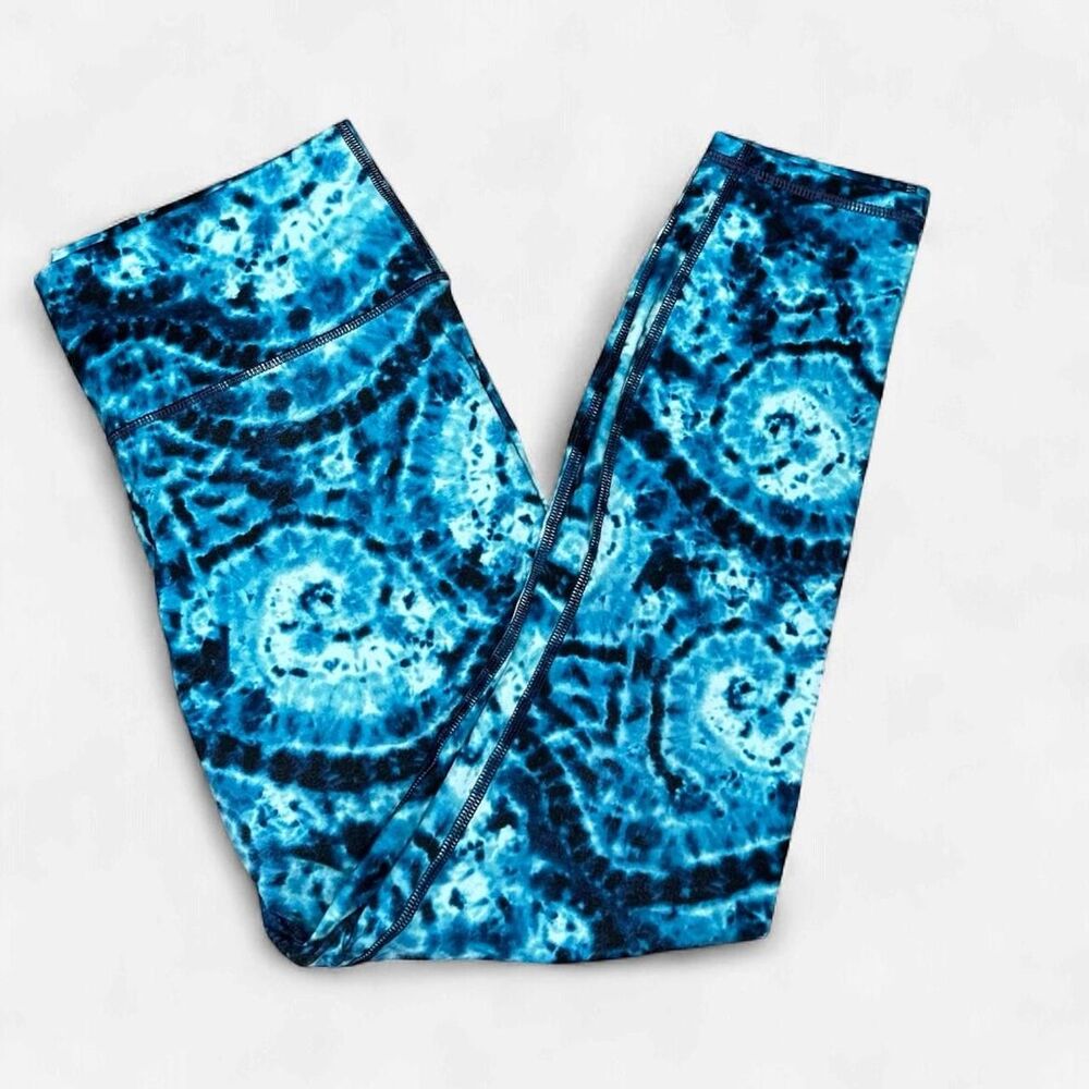 Fabletics Define PowerHold 7/8 Leggings XL Blue Tie Dye